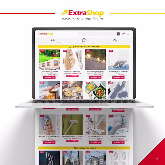 UX/UI Design, Front-End Dev, WooCommerce - Extra Shop