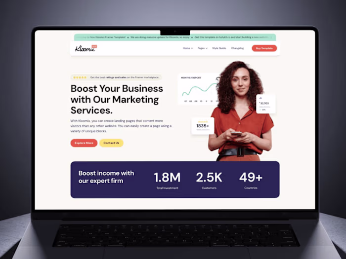 Kloomix - Multi Layout Framer Template