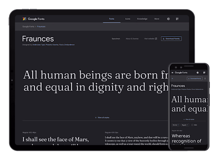 Google Fonts Redesign