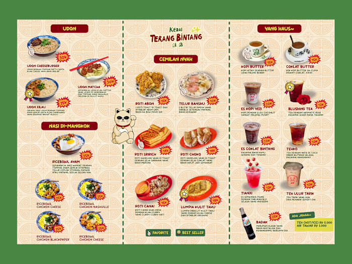 Peranakan Chinese Menu Design for a Cozy Eatery