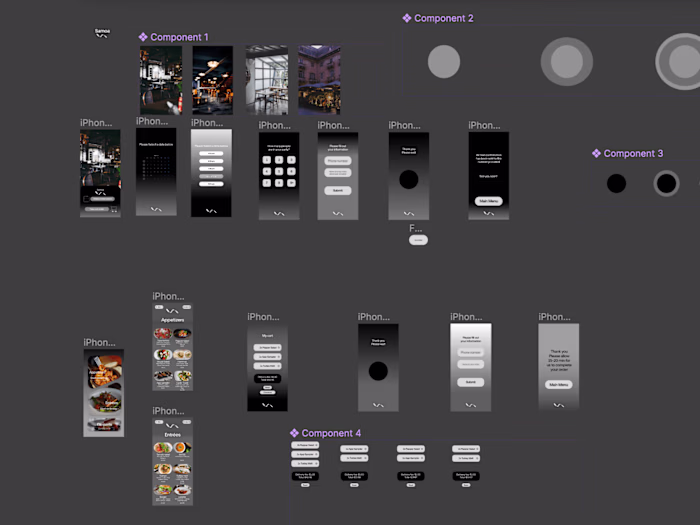 Basic restaurant application interface