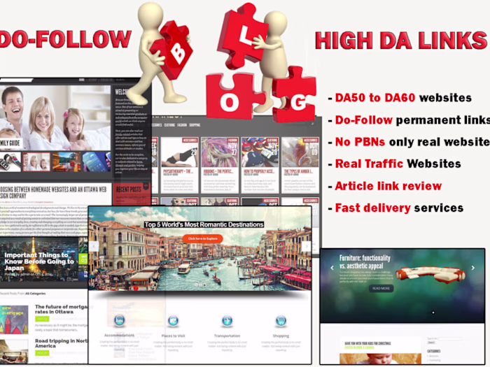 Place 10 do-follow backlinks on DA50-60 websites