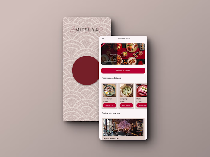 Mobile App for Japanese restaurant