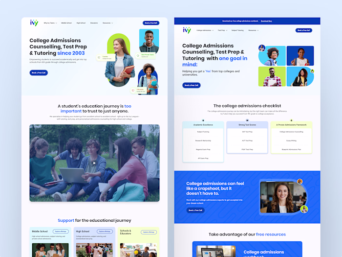 Ivy Tutors’ Network Landing Page Design