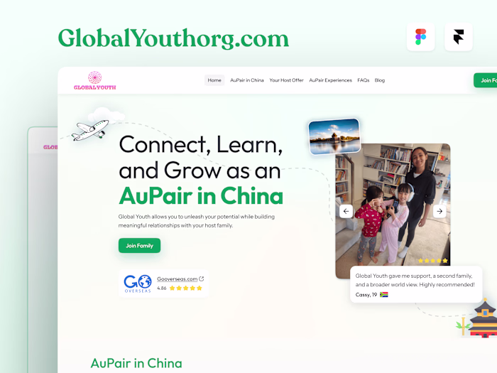 Globalyouthorg - Website for a AuPair in China program.