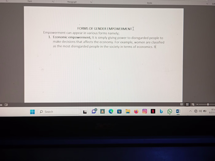 Microsoft word typing and editing 