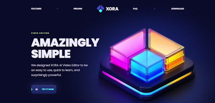 Xora - A modern template for an AI video editing website