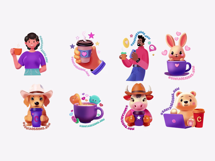 Custom Stickers for a local Coffee Shop