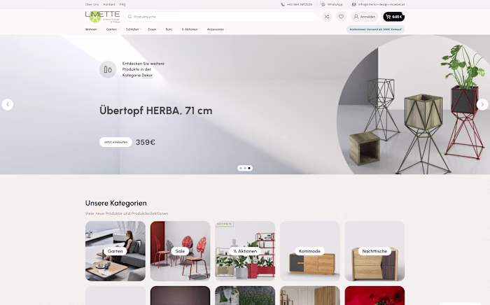 E-commerce | LIMETTE – Interior Design and Furniture Website