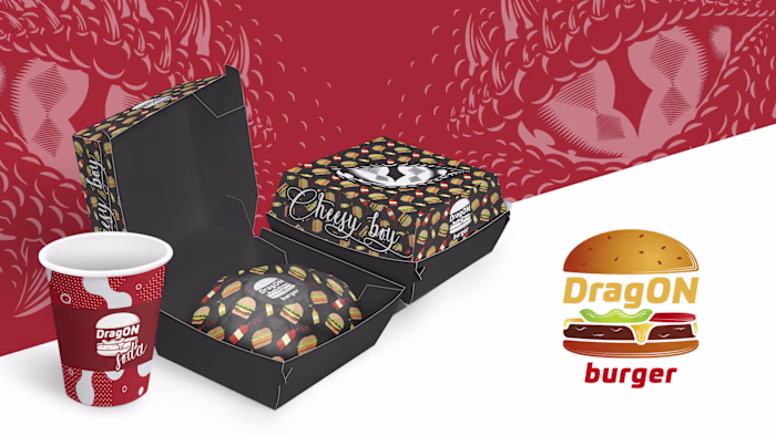 Dragon burger packaging design