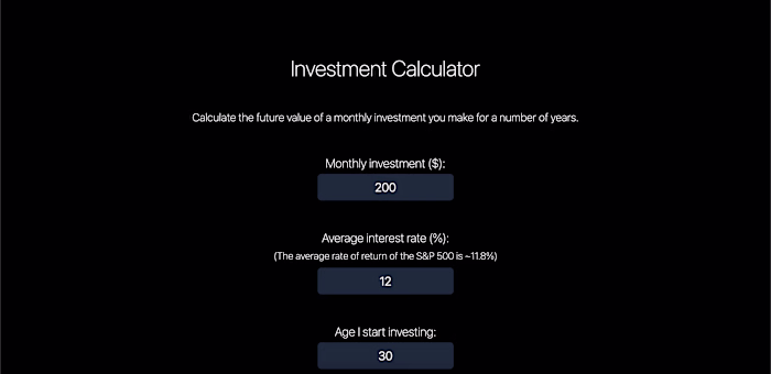 Investment Calculator - React/NextJS