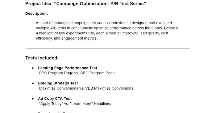Campaign Optimization through A/B Testing
