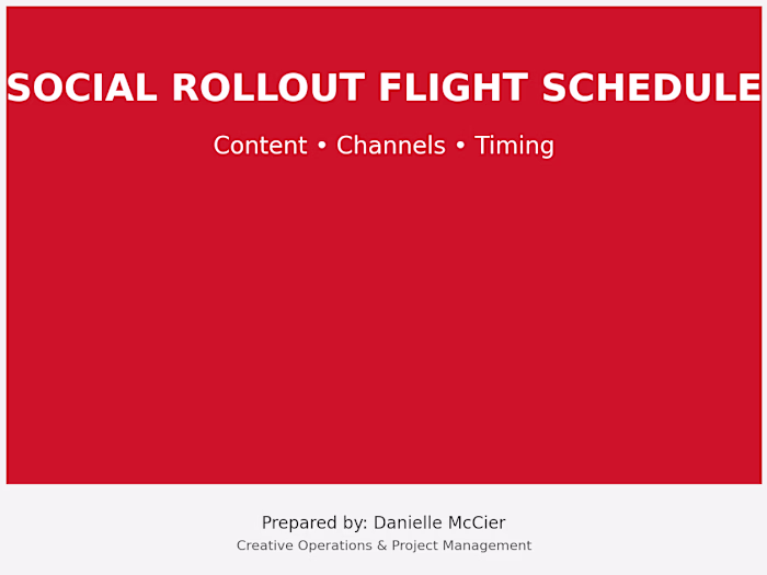 Social Media Rollout Plan