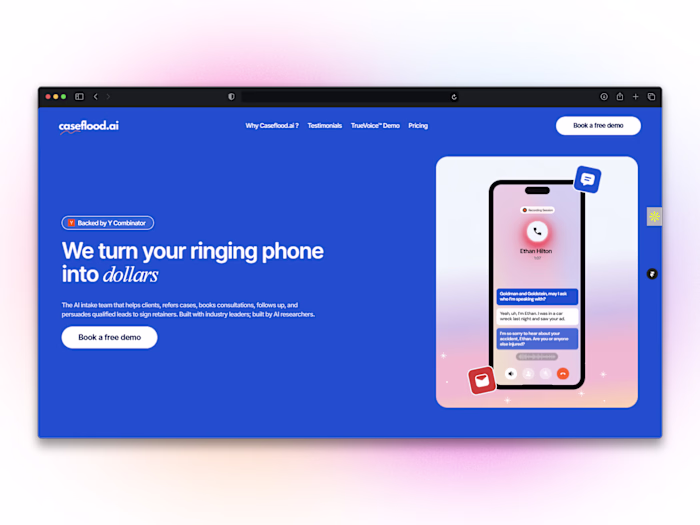 Caseflood.ai YC(W25) Website Redesign 