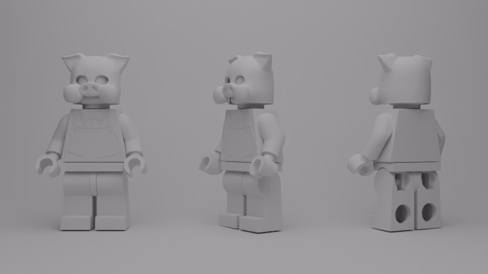 Custom Pyg Professor LEGO-style 3D Model Design