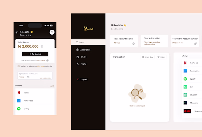 Activ8 Lifestyle Platform Design