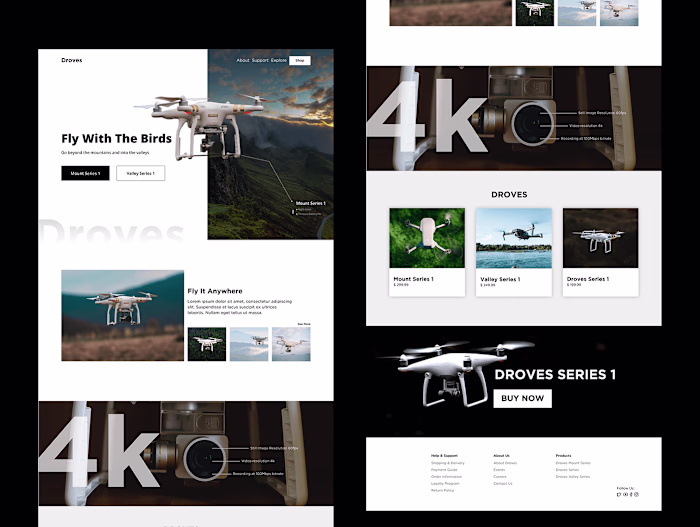 Drone Landing Page on Behance