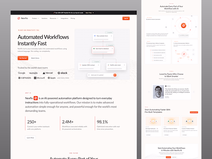 Nexflo - Automation Landing Page