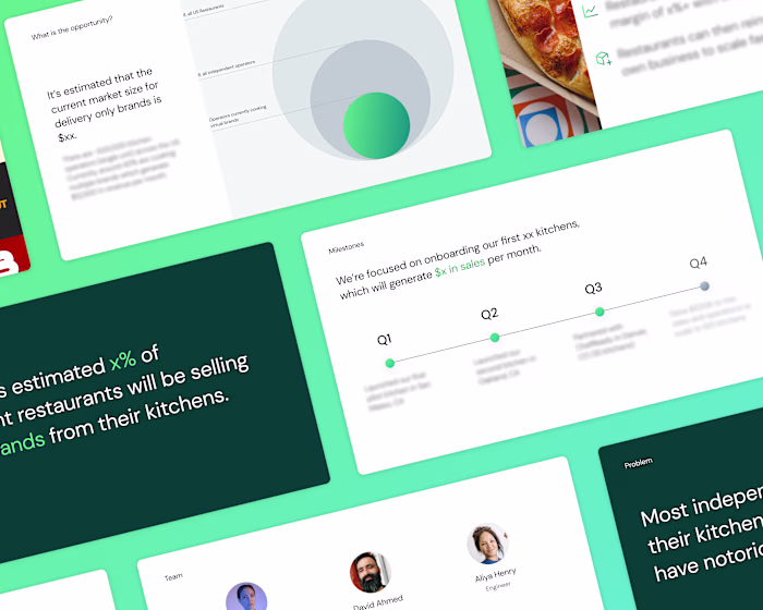 Landing Page & Pitch Deck for Cloud Kitchens Startup