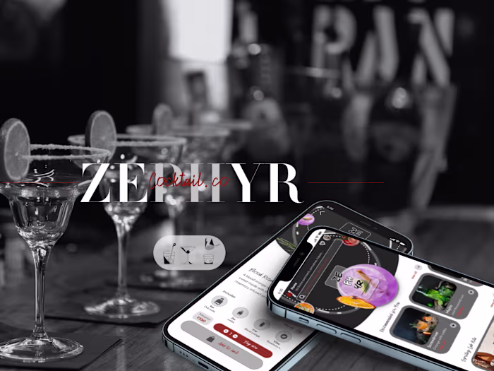 Zephyr: High-end drink| Mobile App| Branding| Logo