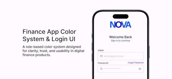 Finance App Color System & Login UI