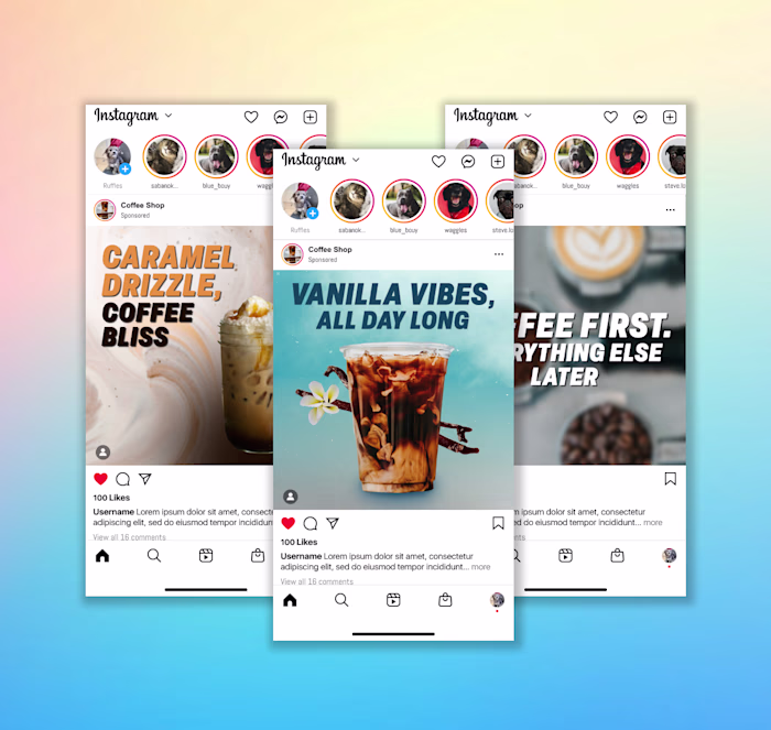 Instagram Post Designs for Coffee Shop
