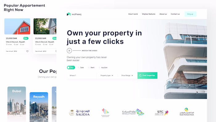 Watheeq Website Design: Intuitive Design Meets Dream Homes