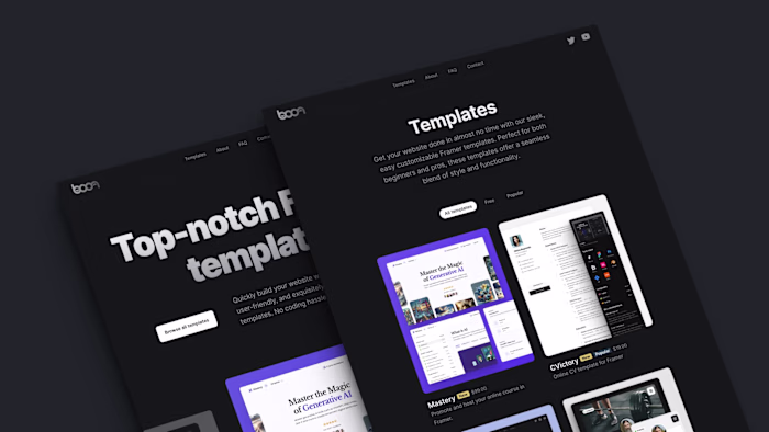 Boon Design – Framer templates store