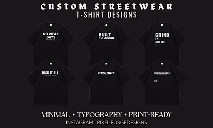 Streetwear Typography T-Shirt Design Collection — PERFECT