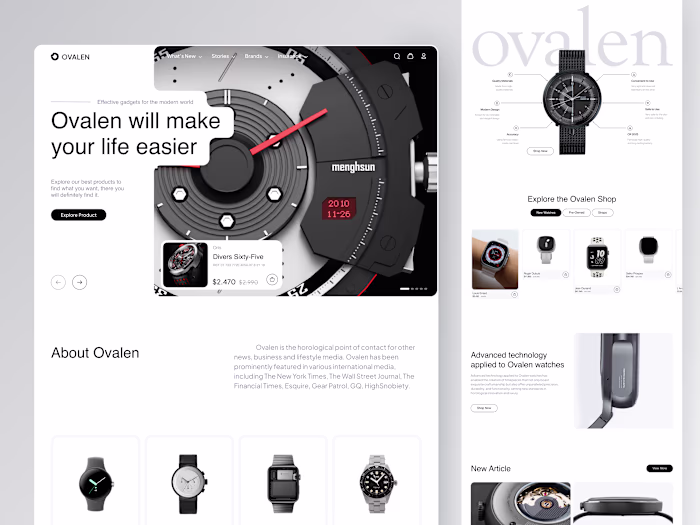 Ovalen - Ecommerce Landing Page