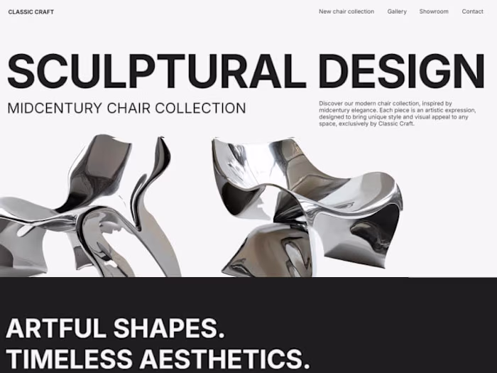 A Website for a Collection of Midcentury Style Chairs