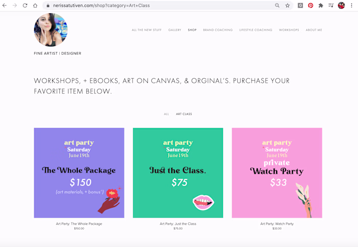 Web and Social Media Ad Campaign "Art Party" via Behance