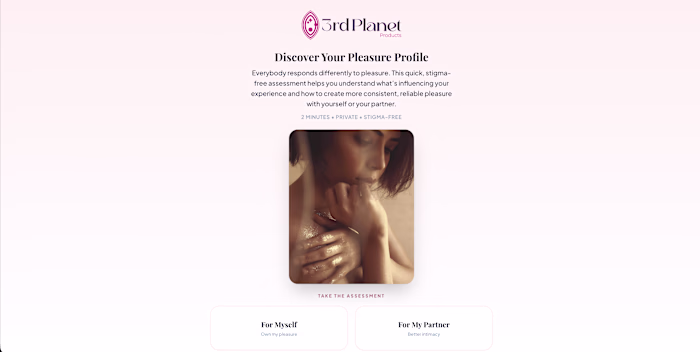 Intimate wellness quiz app designed