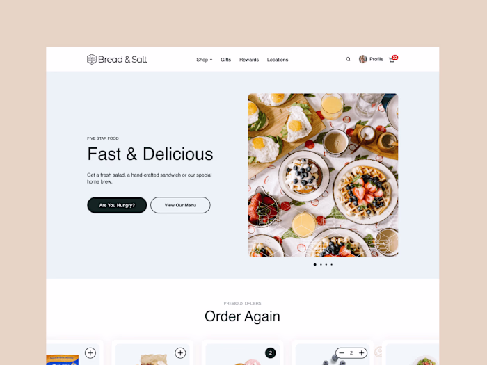 Bread & Salt - Food ordering - Website design