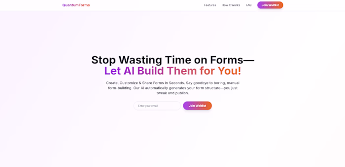 QuantumForms NextJS Landing Page