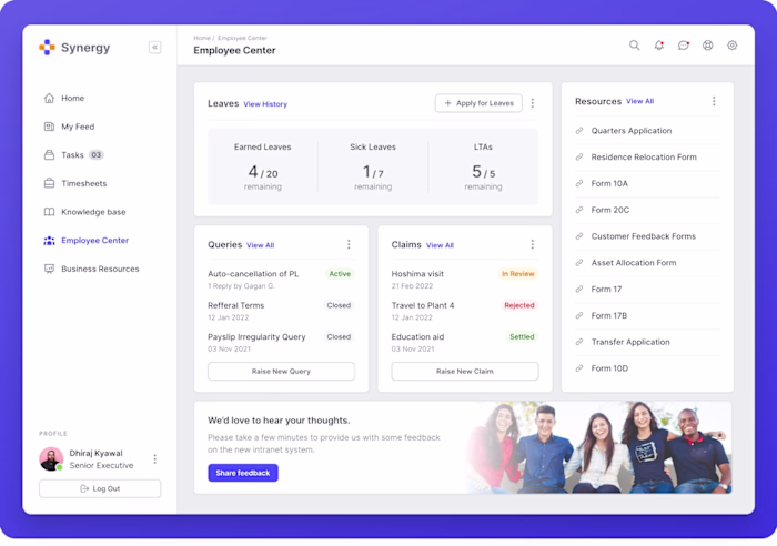 Intranet Design for a IT Company