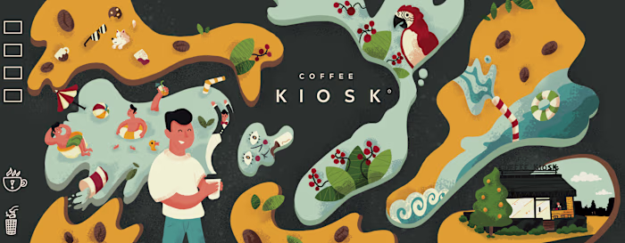 COFFEE CUP AND BAG ILLUSTRATIONS
