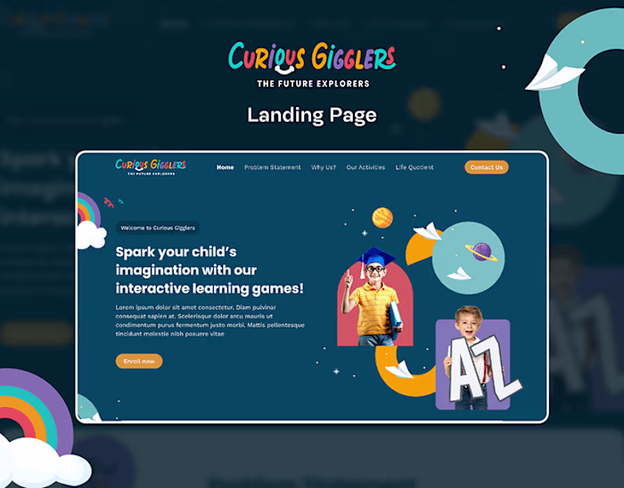 Curious Gigglers Landing Page