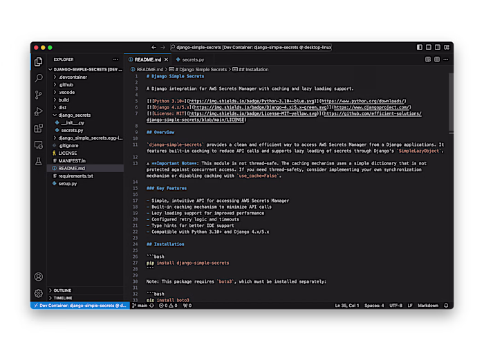 Django Simple Secrets (AWS, Python, Django)