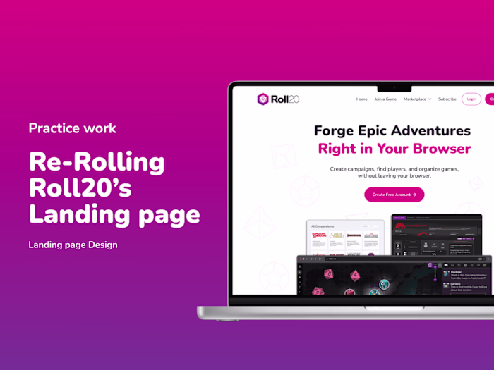 Re-Rolling Roll 20's Landing Page