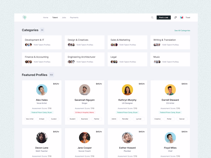 Freelance Platform UI