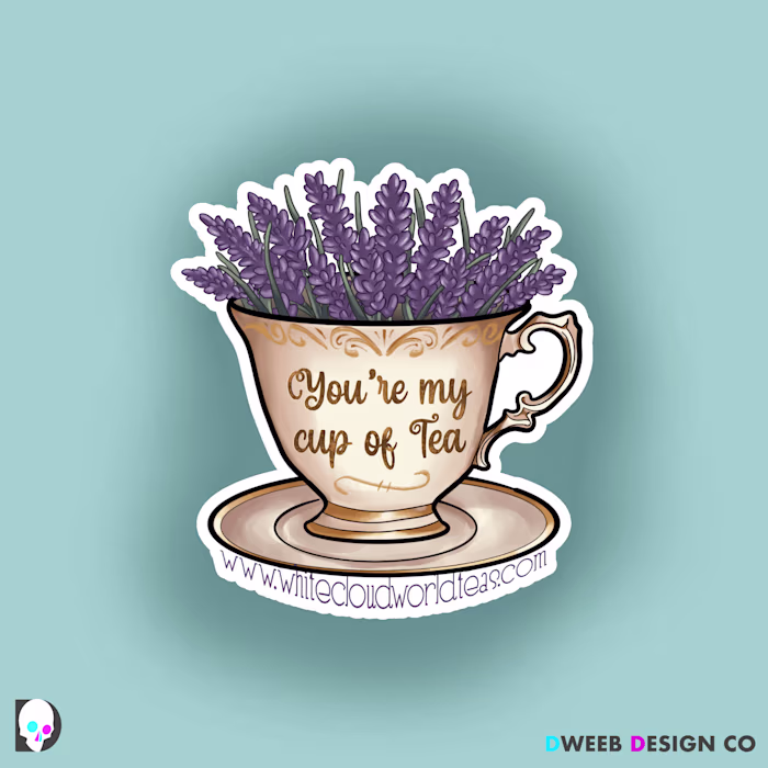 White Cloud World Teas sticker design