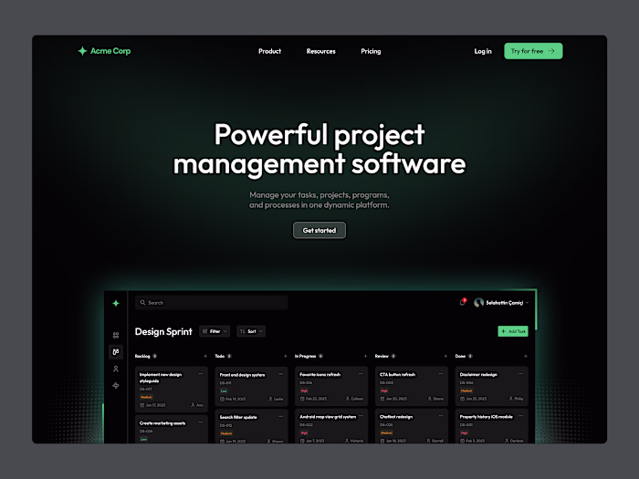 Task Management Landing Page
