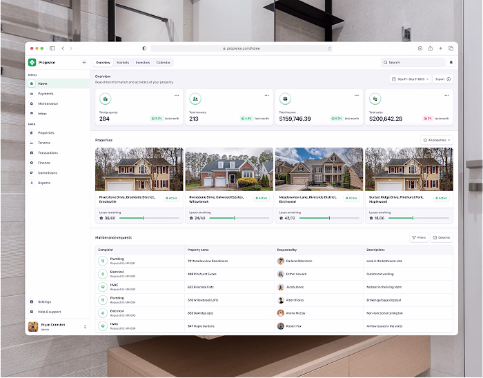 Propwise: Property Management Web App SaaS Dashboard