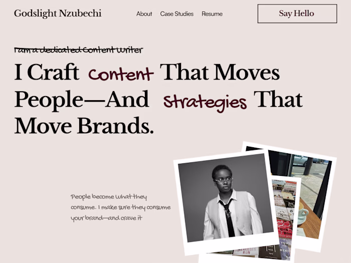 Versatile Writer's Portfolio Design