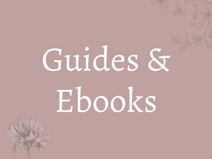 Sections of Guides and Ebooks