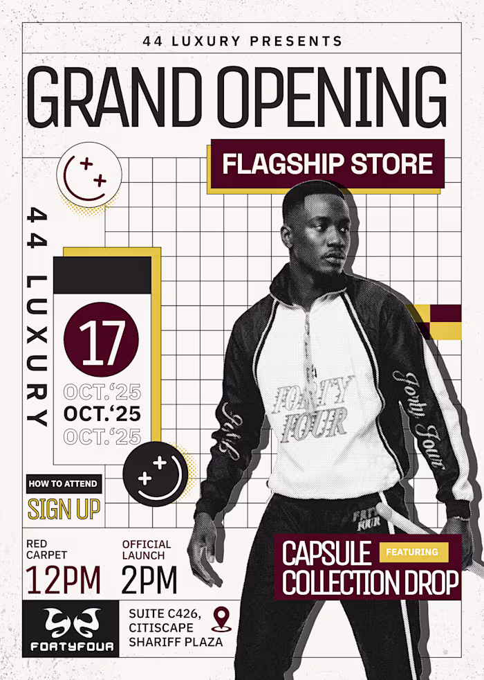 Event Branding for 44 Luxury, a contemporary fashion brand h...