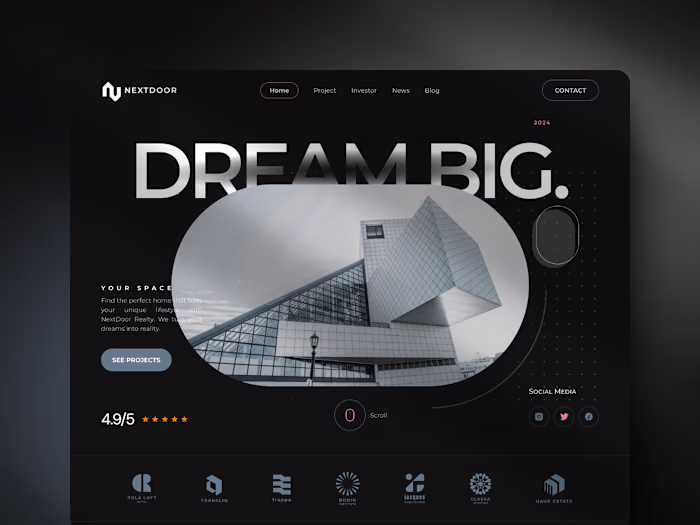 Dream Big Website Landing Page Design