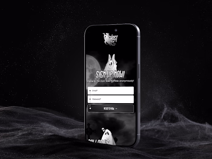 Ghost Themed Gambling Mobile Design