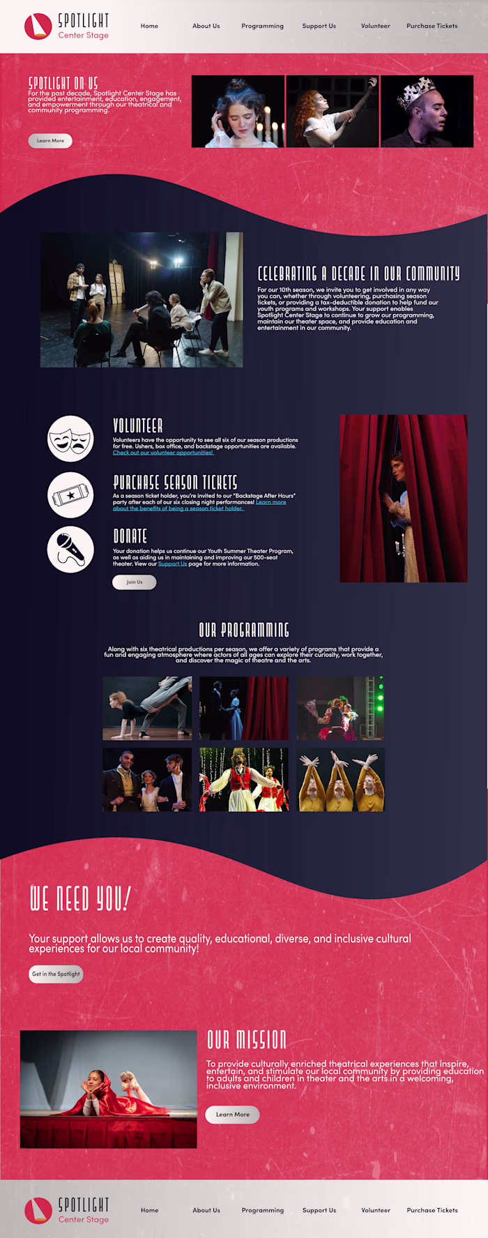 Spotlight Center Stage Landing Page